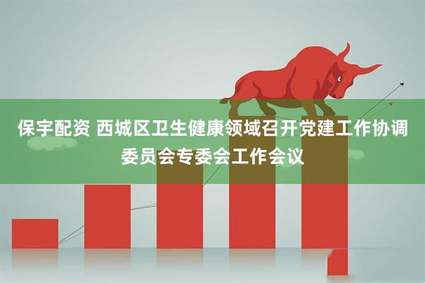 保宇配资 西城区卫生健康领域召开党建工作协调委员会专委会工作会议